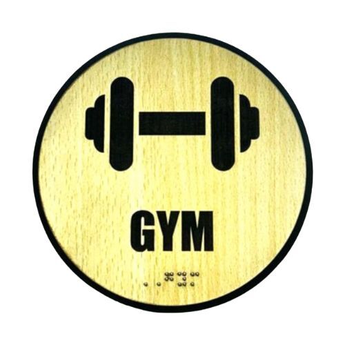Gym MDF Braille Sign Board | Self Adhesive | SIGNXPRESS INDIA