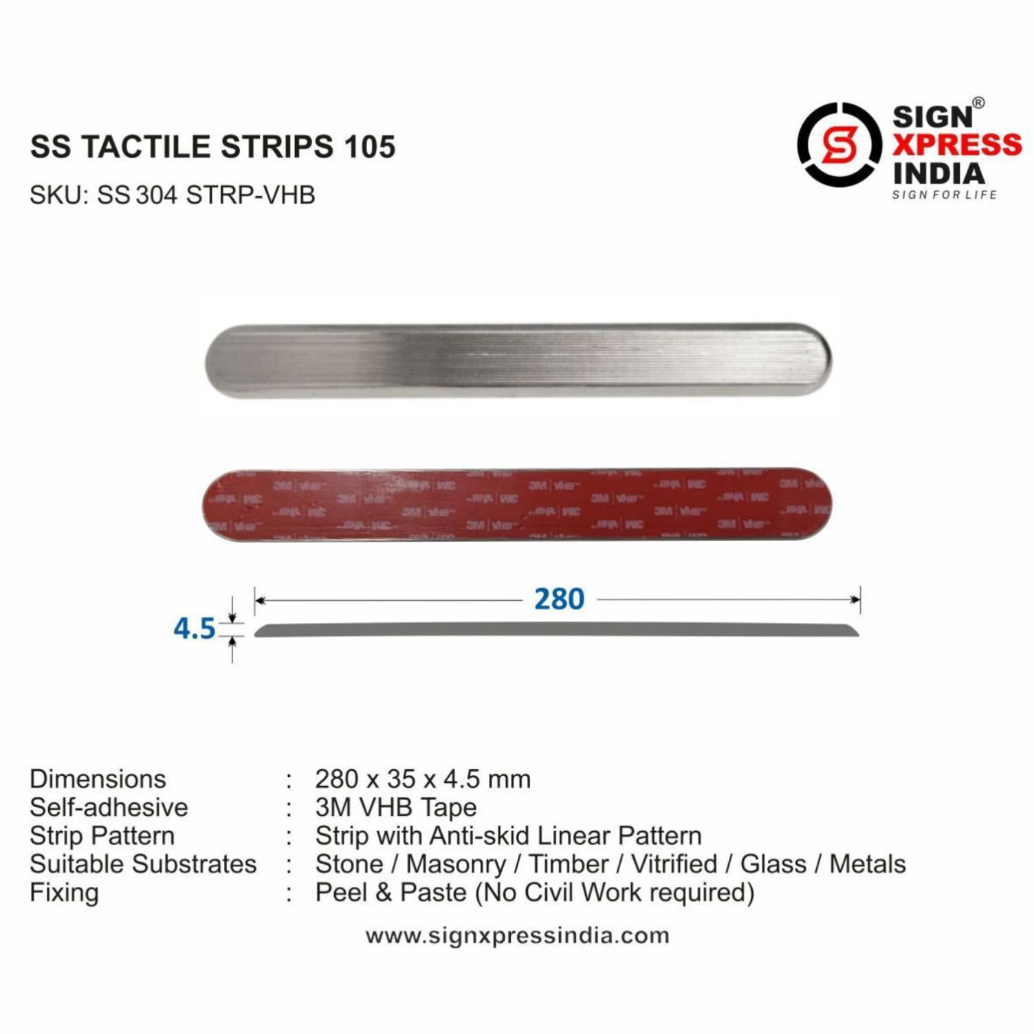 Stainless Steel Tactile Strip Stainless Steel Tactile Strip
